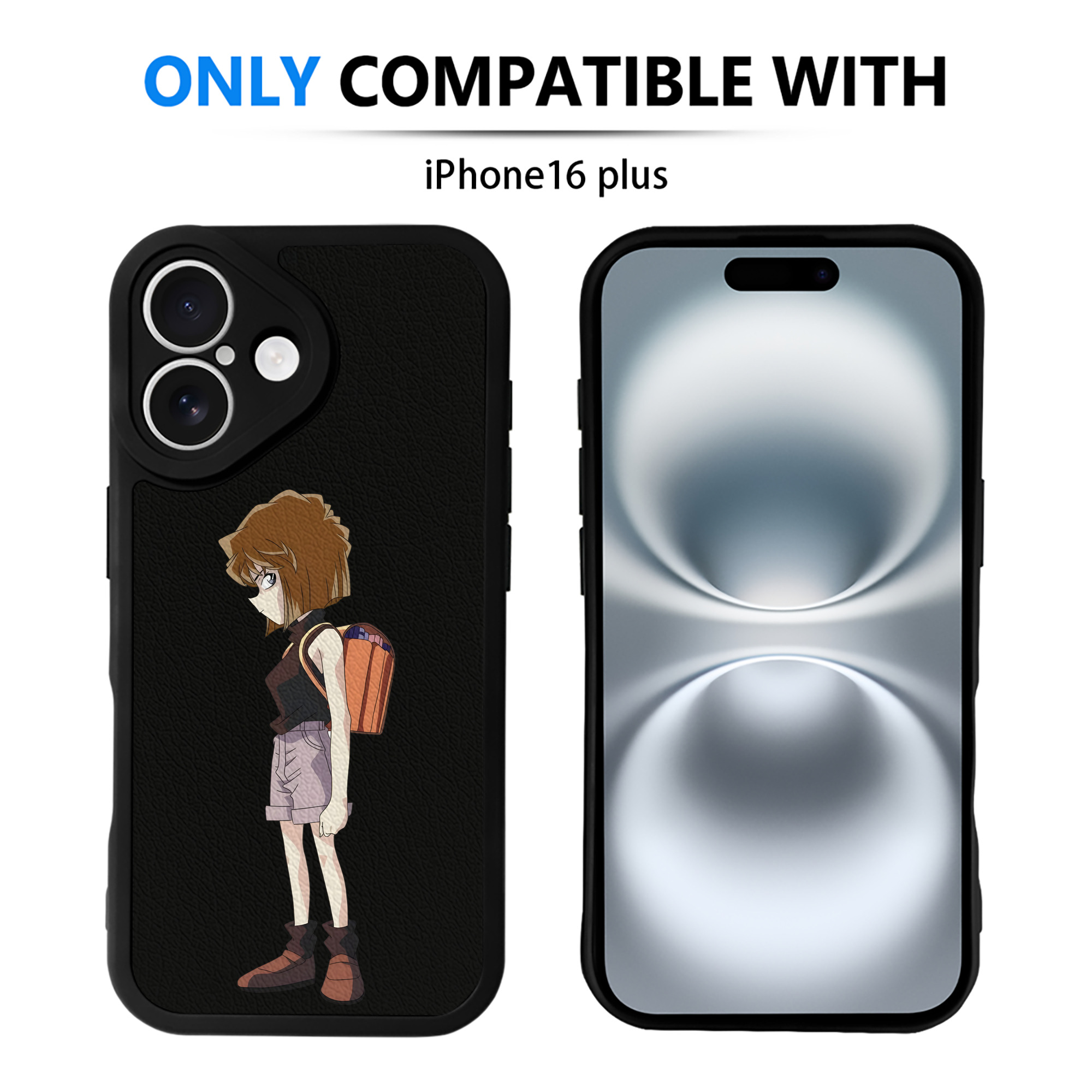 （画像用） 名探偵コナン 灰原 哀 はいばら あい Detective Conan Anita Hailey、Vi Graythorn Haibara Ai 【iPhone 16シリーズ対応】シリコンスマホケース（レザー調） 材質：シリコン